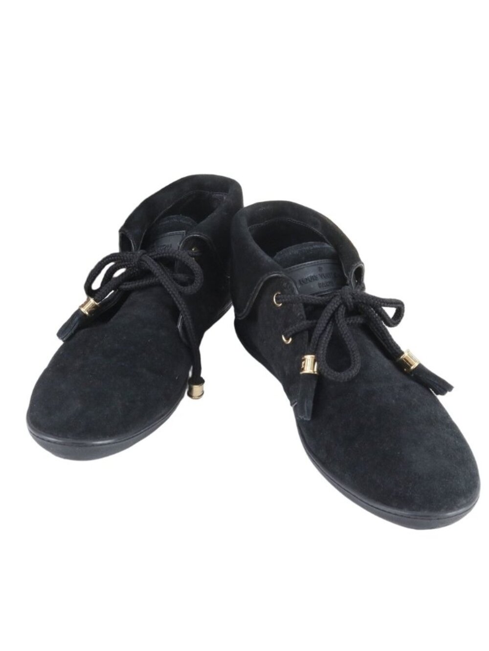 Louis Vuitton Monogram 36.5 Sneakers Lace Up Shoes Black - Picture 1 of 10
